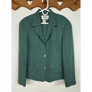 SILX Vintage Blazer Green Women Medium Career Business Casual 80s Office